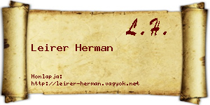 Leirer Herman névjegykártya